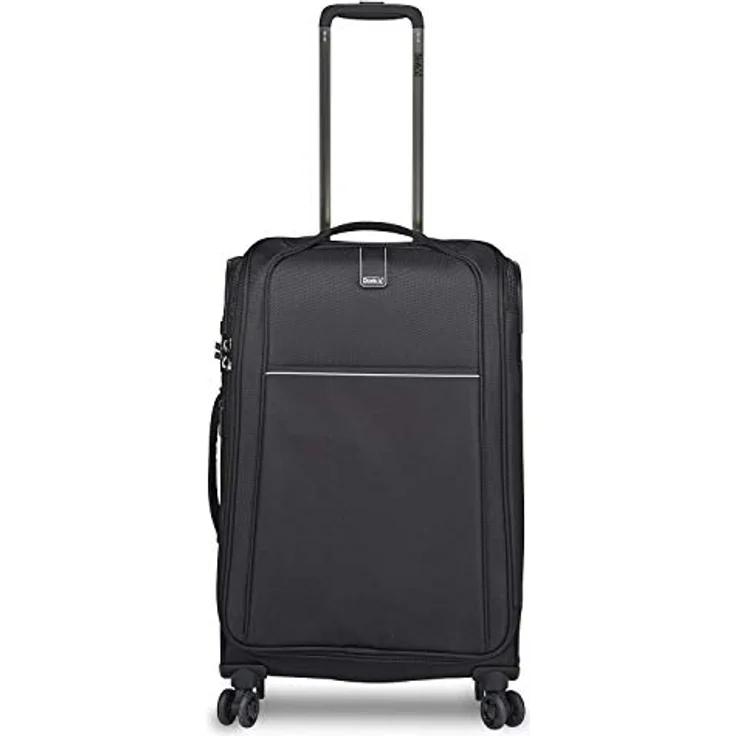 Stratic Unbeatable 4.0 Koffer weichschale Trolley Rollkoffer Reisekoffer Weichgepäck TSA-Schloss, erweiterbar, Größe M, Black, schwarz – Bild 1