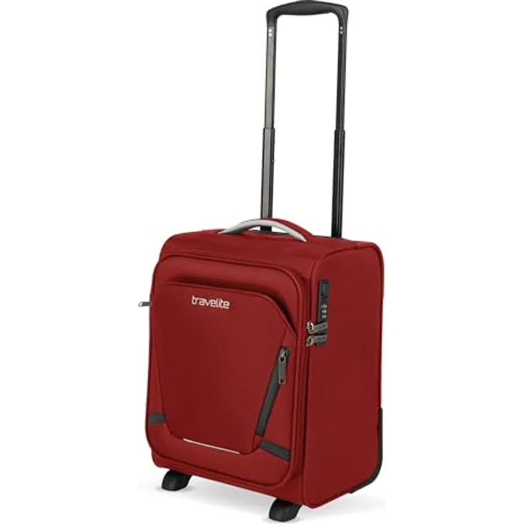 Travelite Jetpack Handgepäck Koffer mit 2 Rollen, 40x30x25 cm, 25 l, 1,8 kg, integriertes Zahlenschloss, rot – Bild 1