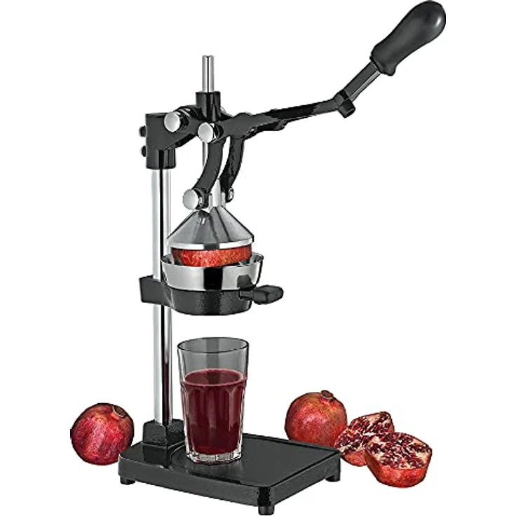 Cilio LIVORNO Granatapfel Presse, Saftpresse Manuell | rostfreier Edelstahl | Schwarz | Profi Fruchtpresse | Zitruspresse Handpresse für 25% mehr Saft | geringer Kraftaufwand | 18 × 25 × 48 cm – Bild 2
