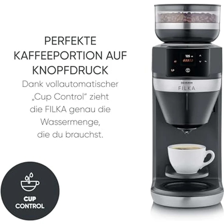 Severin KA 9695, Vollautomatische Filterkaffeemaschine mit isolierter Kaffeekanne, Schwarz – Bild 7