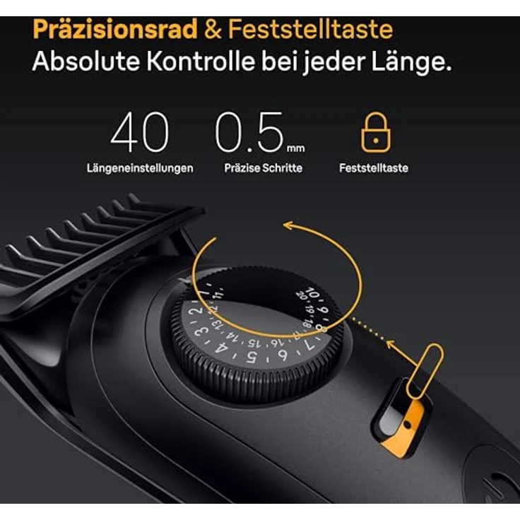 Braun Barttrimmer Series 5 BT5520, ultrascharfe Klinge, 120 Min Akkulaufzeit, 40 Längeneinstellungen – Bild 3