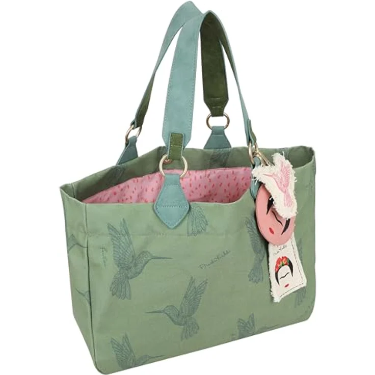 Fritzi aus Preußen Fritzi x Frida Kahlo Izzy Medium Limited Shopper Tasche, 42 cm x 15 cm x 29 cm, grün, 100% Polyester – Bild 6