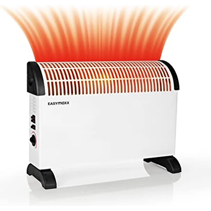 EASYmaxx Heizkonvektor 2000 W Elektro Heizung | energiesparendes Thermostat | Turbo-Heizung 3 Stufen Radiator schnelle Wärme + Überhitzungsschutz [Stahl | weiß/schwarz] – Bild 5