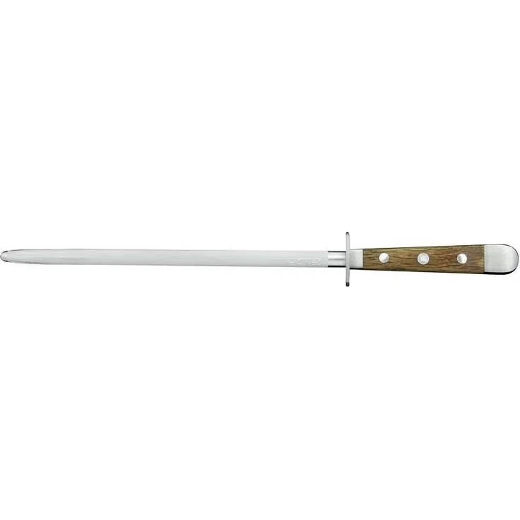 Güde Solingen Alpha Fasseiche Wetzstahl, Messerschärfer aus Eichenholz, Braun, Silber