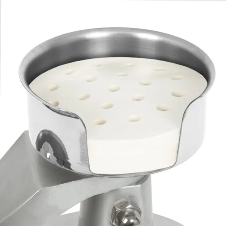 vertes Hamburgerpresse, Edelstahl und Aluminium, Profi Patty Presse mit 10 cm Durchmesser, manuell, inkl. 500 Trennblätter – Bild 5