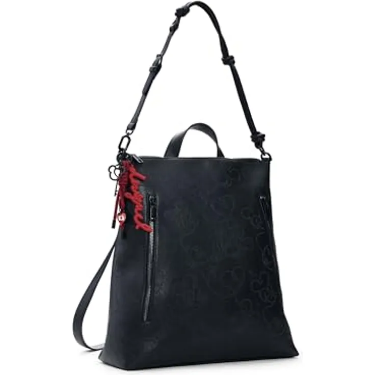 Desigual Mickey City Rucksack, 35 cm, schwarz, 100% Polyurethan, 34 cm x 11.3 cm x 35 cm