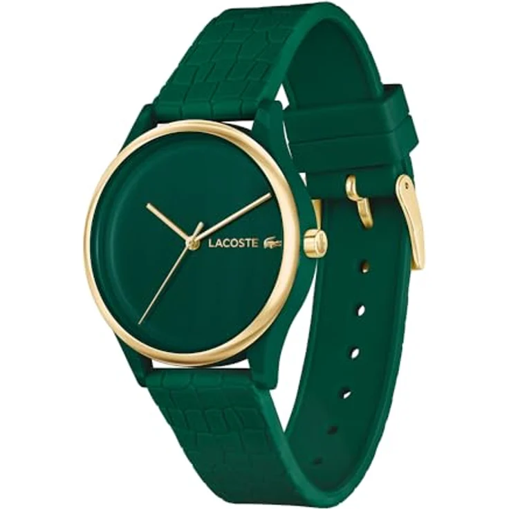 Lacoste Analog Quarzuhr Damen CROCODELLE, Grünes Silikonarmband, Wasserabweisend bis 5 bar, Zifferblatt mit LACOSTE-Logo, 36 mm Gehäusedurchmesser – Bild 2