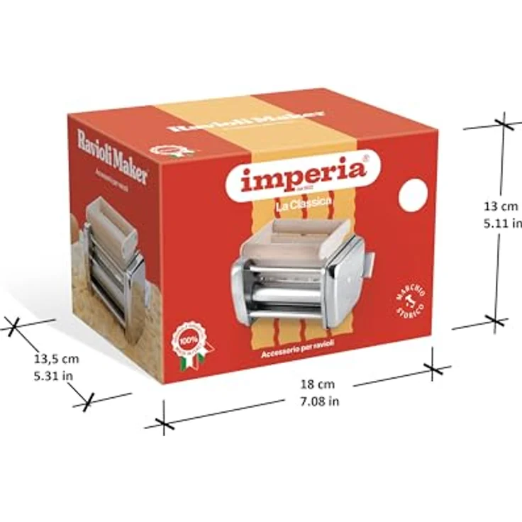 Imperia Raviolatrice Classic Line, Edelstahl Raviolimaker für Nudelmaschinen, für 3 x 3 cm Ravioli, hochwertiges Stahlzubehör – Bild 6