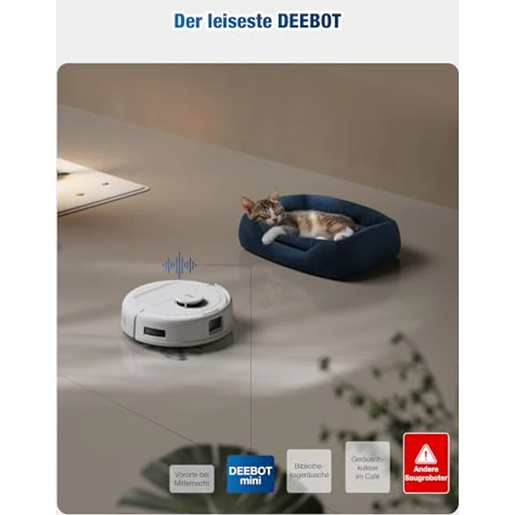ECOVACS DEEBOT MINI, lilafarbener Saugroboter mit 8.000 Pa Saugkraft, Staubbeutel und Saug- und Wischfunktion – Bild 4