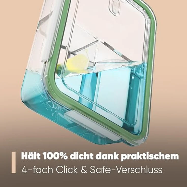 Classbach Meal Prep Boxen Glas mit Fächern | 3er Set |C-FHDM 4021 G, Glas-Frischhaltedosen – Bild 2