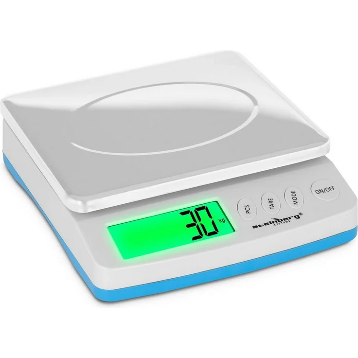 Steinberg Systems Feinwaage Briefwaage Küchenwaage Grammwaage Taschenwaage Digital 30 Kg, Edelstahl Wiegefläche, LCD-Display mit Hintergrundbeleuchtung - Preisvergleich – Bild 1