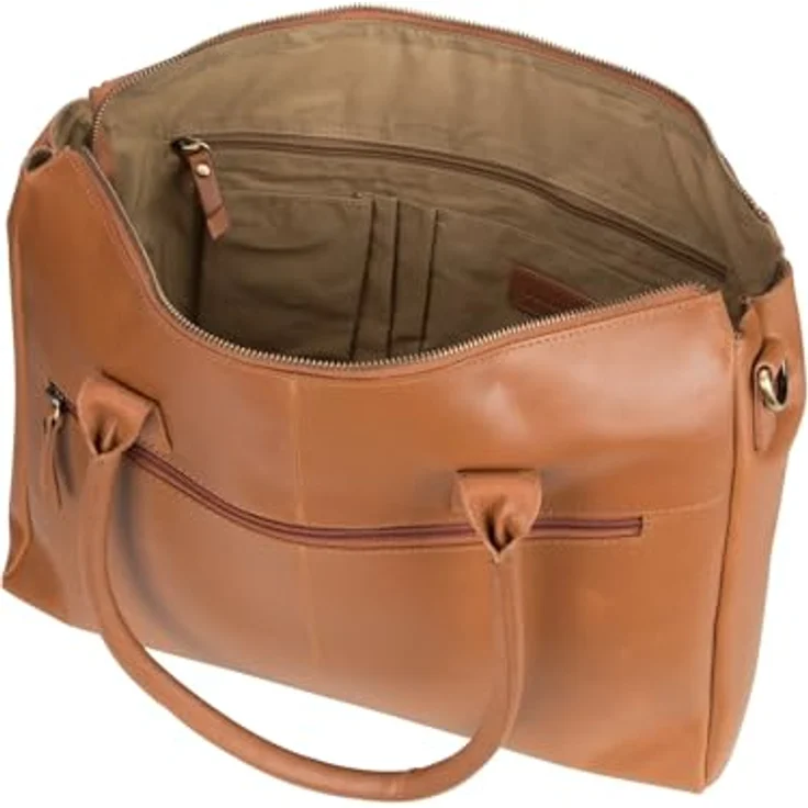 Burkely Vintage Valerie, Handtasche für Laptop bis 15,6 Zoll, braun, mit gepolstertem Fach und mehreren Reißverschlussfächern – Bild 4