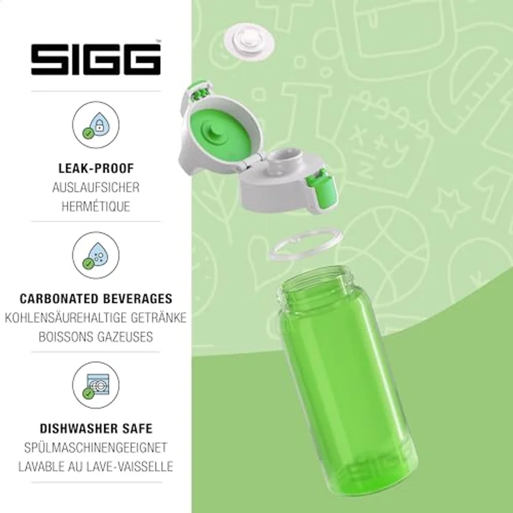 Sigg Uni VIVA ONE Green, Sport, 0.5 L, Polypropylen, BPA Frei, Grün Trinkflasche – Bild 4