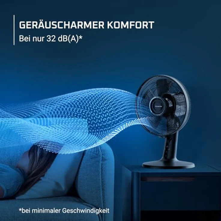 Rowenta Turbo Silence Extreme+ Tischventilator VU2750F0, 32 dB(A), 5 Geschwindigkeiten, 2 Modi, 120° Oszillation, Fernbedienung, 8h Timer, leistungsstarker Luftstrom bis 7,5 m – Bild 4