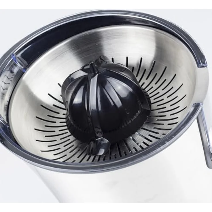 CASO CP 300 Design-Zitruspresse, elektrische und kraftvolle Zitronenpresse mit Universal-Presskegel f. alle gängigen Zitrusfrüchte, 160 Watt, Tropf-Stopp, Edelstahlsiebeinsatz, Hebel-Pressarm – Bild 4