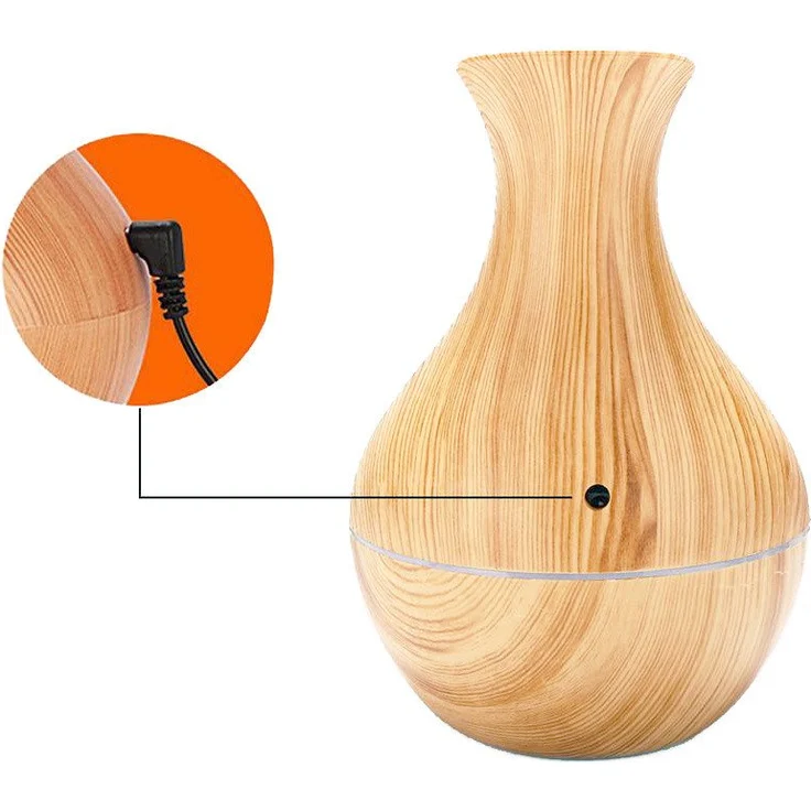 VERK GROUP Aroma Luftbefeuchter mit 0,2 l Wassertank, RGB-Beleuchtung, Ultraschalltechnologie, USB, Hellbraun