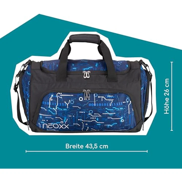 neoxx Sporttasche Move, Next Level, 25L, aus recyceltem Material mit Schuhfach, schwarz – Bild 5