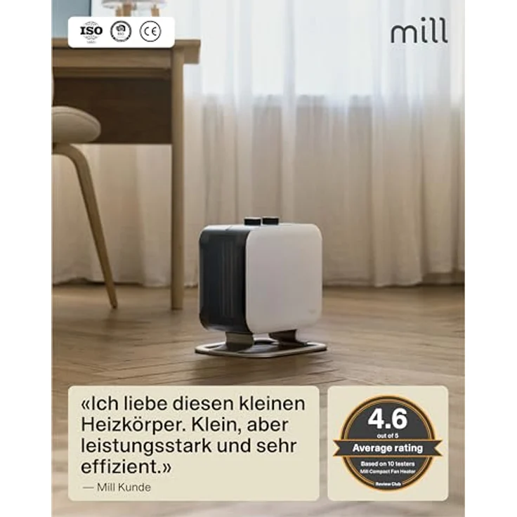 MILL Konvektor Compact fan heater, PTC Heizelement, Mühlenweiß – Bild 5