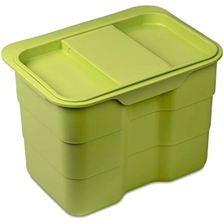 Biobin Multifunktionsbehälter 4,2 L grün mit Deckel 170 x 227 x 172 mm zum Einhängen Bio Abfallbehälter Entsorgung von SO-TECH® – Bild 2
