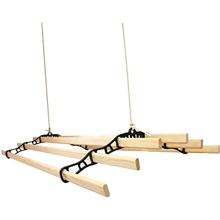 Deckentrockner aus Holz, Schwarz, 1,8 m – Bild 5