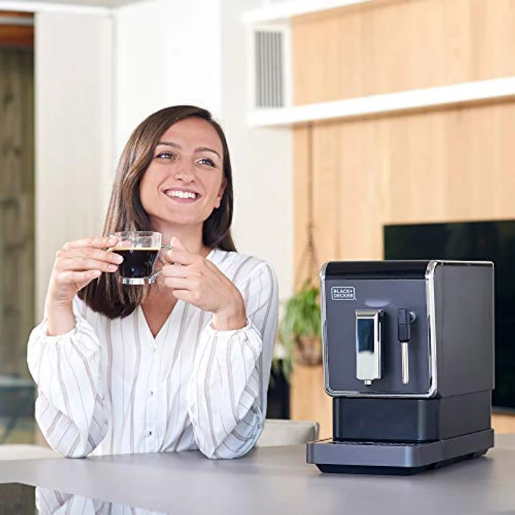 Black + Decker BXCO1470E - Kaffeevollautomat, 1.470W, Touch-Bedienfeld, anpassbare Kaffee-Optionen, abnehmbare Ausgabeeinheit, der Kaffee wird sofort gemahlen, schwarz – Bild 3