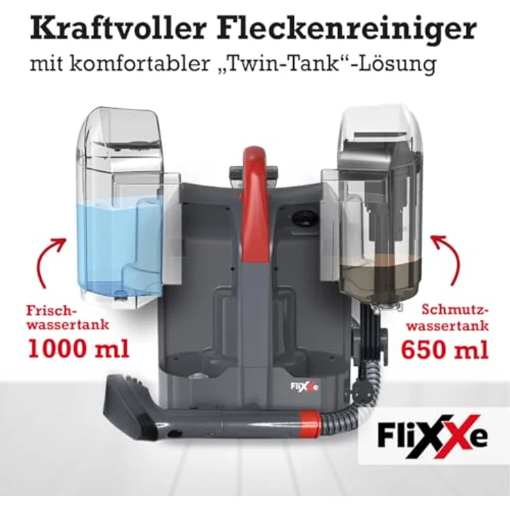 FliXXe Spot Cleaner C17, Nass-Trocken-Sauger mit 330 W Motor, Twin-Tank-Technologie, 3 Meter Kabel, kompakt für Teppiche und Polster – Bild 5