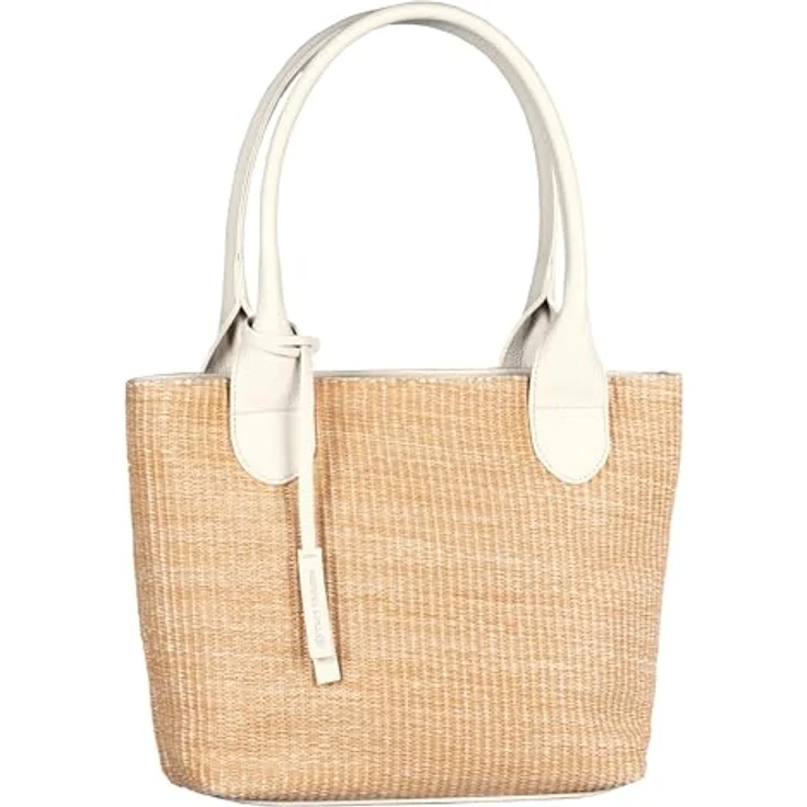 TOM TAILOR Sharon Zip Shopper M, Einkaufstasche in Cream White mit Zipper und verstärktem Boden – Bild 1