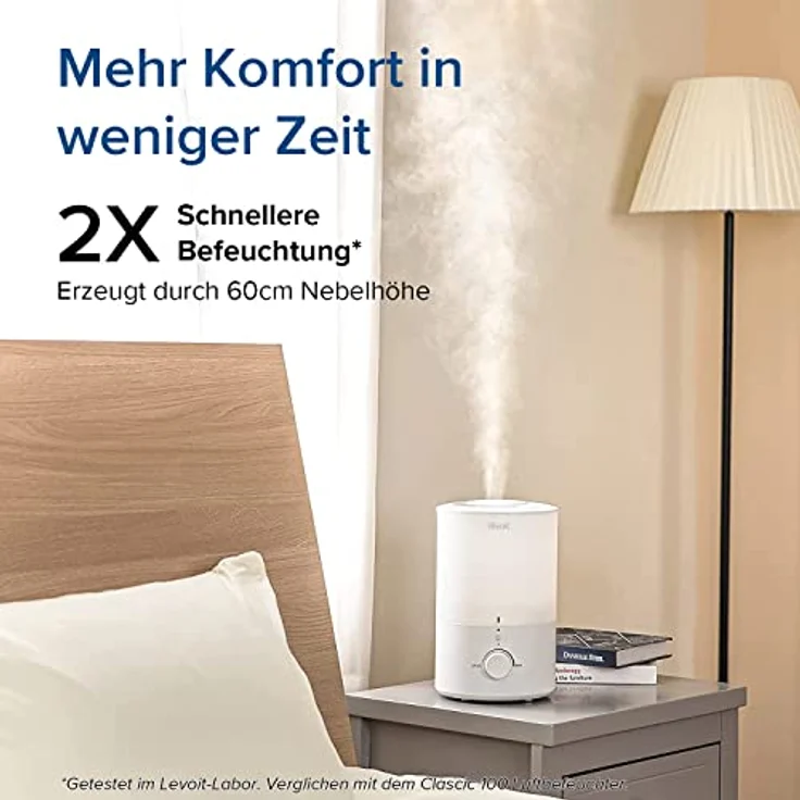 LEVOIT Top-Fill Luftbefeuchter 3L mit Nachtlicht, 360°Drehbare Düse, Spülmaschinenfest Humidifier, Leiser Raumluftbefeuchter, 25H BPA-Frei Aroma Diffuser für Schlafzimmer Kinderzimmer Pflanzen Baby – Bild 2