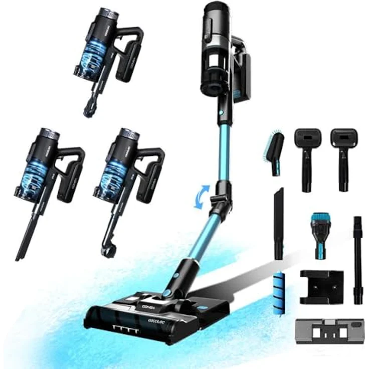 Cecotec Akku-Stielstaubsauger Conga Rockstar 1500 Ray Ergowet Animal, 215 W, 12 kPa, 60 Minuten Autonomie, inklusive Jalisco-Bürste – Schwarz – Bild 2