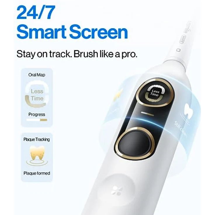 Usmile elektrische Zahnbürste mit Smart Screen, 4 Reinigungsmodi, IPX8 smarte Schallzahnbürste mit Timer und Druckkontrolle, eine Ladung hält 180 Tage Y10 Pro – Bild 2