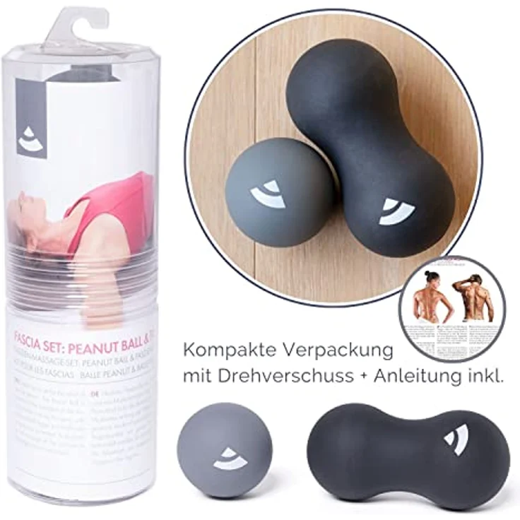 Bodhi Faszien Set: Peanutball und Faszienball | Flexibles Faszienball-Set zur Selbstmassage | Massagebälle für den ganzen Körper | 6,5 cm Durchmesser – Bild 4
