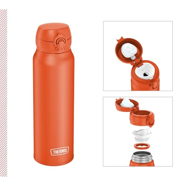 THERMOS ULTRALIGHT BOTTLE 0,75l, Edelstahl Thermosflasche in glowing orange mat, 10h heiß / 24h kalt, absolut dicht für Wasser und Tee – Bild 2