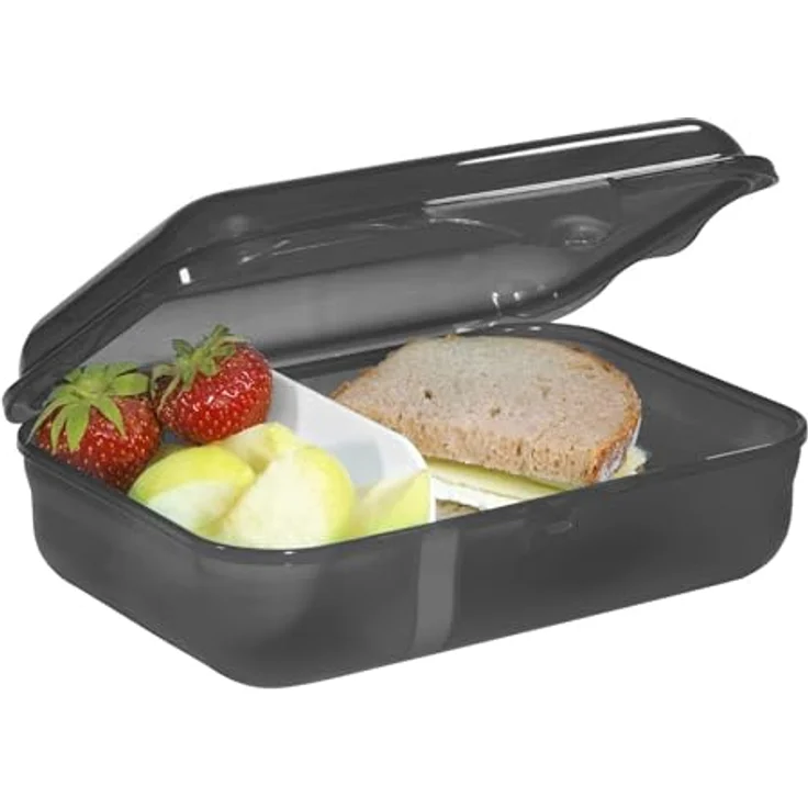 Step by Step Lunchbox „Tractor Freddy“, schwarz, 0,9 Liter, mit Trennwand und Klickverschluss, spülmaschinenfest, BPA-frei – Bild 2