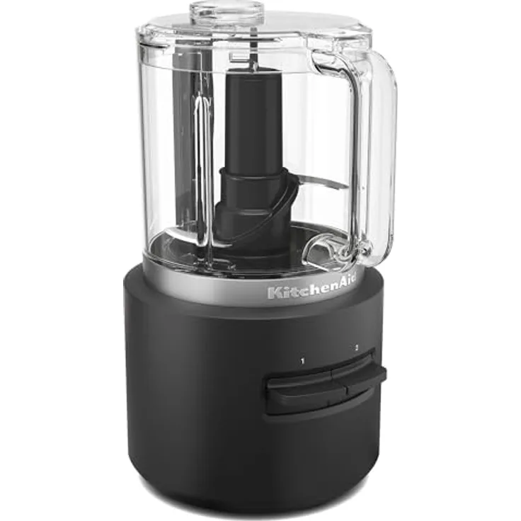 Kitchenaid Kabelloser Zerkleinerer I Kitchenaid Go I Tragbarer Food processor ohne Akku für die Verarbeitung von Obst, Gemüse, rohem Fleisch und vielem mehr in kurzer Zei I 1.18 L, Schwarz