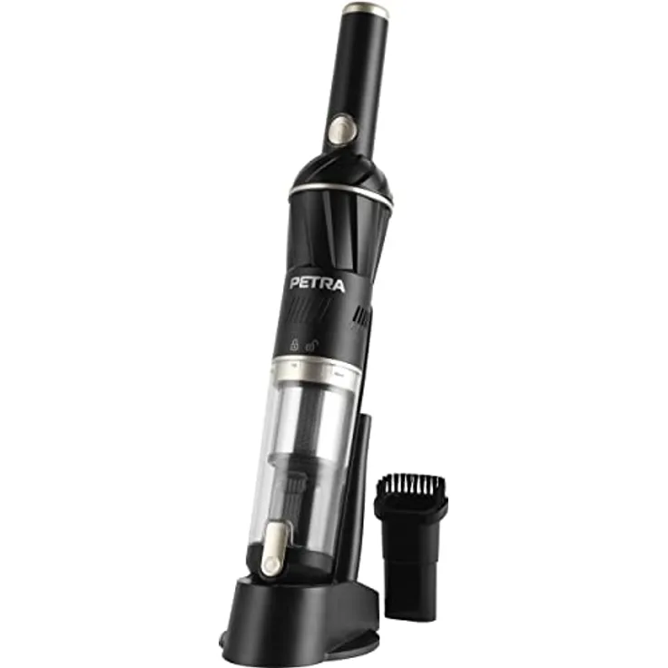 Petra PF01096VDEEU7 11,1V Kabelloser Handstaubsauger - mit Ladestation, leicht, kompakt, 100ml Staubbehälter, Auto-Staubsauger, HEPA-Filter, 20 Min Betriebszeit, LED-Bodenbürste, Küchenstaubsauger