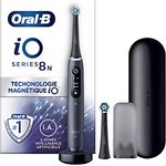 Oral-B iO 8N Elektrische Zahnbürste, schwarz, mit Bluetooth, 2 Bürsten, 1 Reiseetui