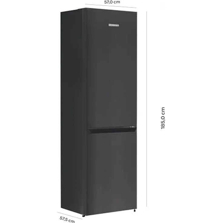 Heinrich´s Kühlgefrierkombination 269 Liter, LED Beleuchtung, leise 39dB, schwarz-inox – Bild 5