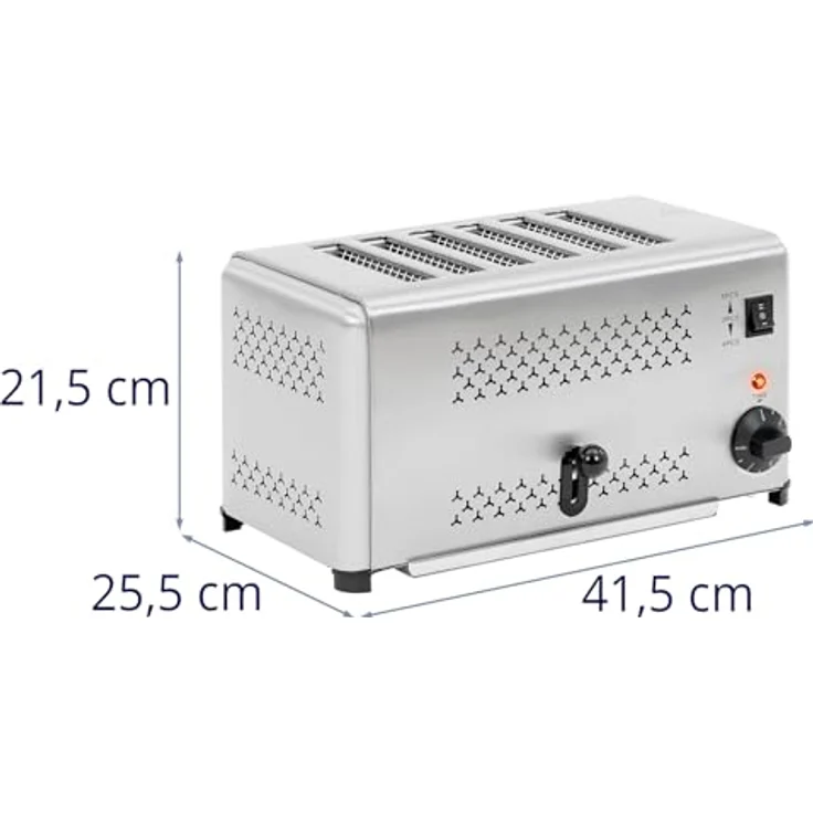 Royal Catering Gastronomie-Toaster für 6 Scheiben 2500 W 5-min-Timer Edelstahlgehäuse Schlitztoaster – Bild 5