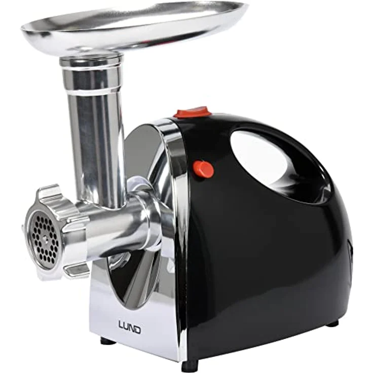 Lund 5-in-1 Fleischwolf, Gemüseschneider, Saftpresse, Wurstfüller 550 W mit Edelstahlklingen, schwarz – Bild 1