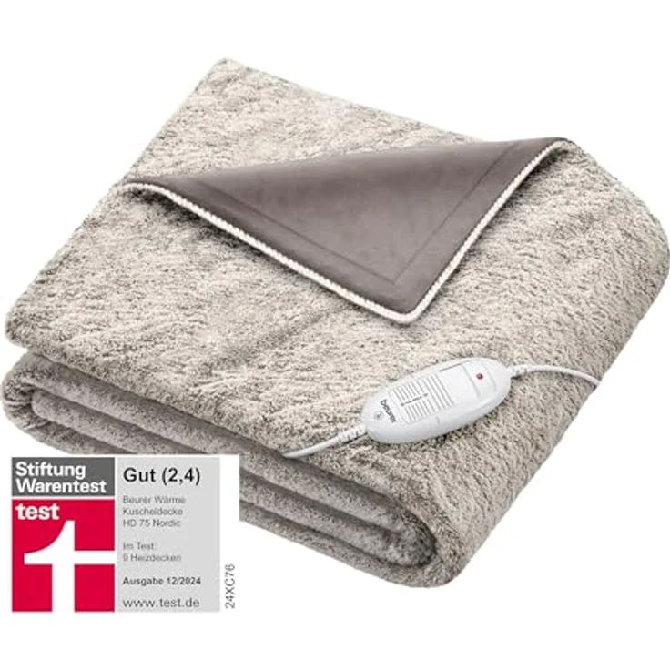 Beurer HD75 Wärmezudecke Cosy Nordic 130 x 180 cm atmungsaktiv abnehmbarer Schalter – Bild 2