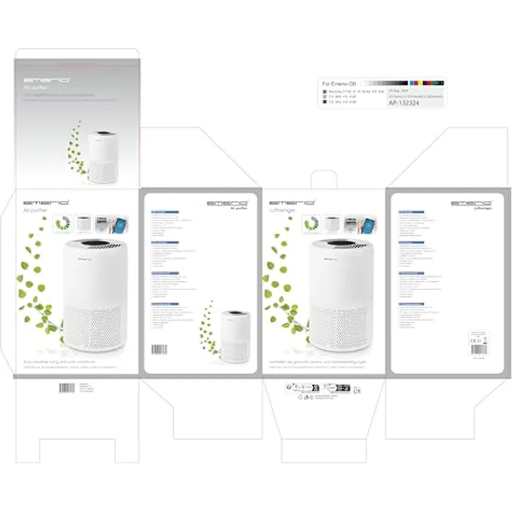 Emerio AP-132324 Luftreiniger mit HEPA-13- und Aktivkohlefilter, für Räume bis 25 m², Touch-Display und Smart Life-App – Bild 7