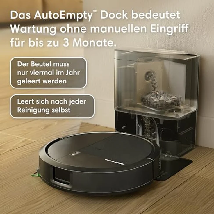 iRobot Roboter Staubsauger Combo 115+, 2-in-1 mit 15.000 Pa Saugkraft und automatischer Entleerung, schwarz – Bild 2
