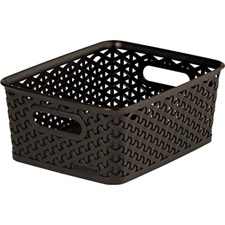 Curver My Style S Dekorativer Korb, 4 L, Dunkelbraun, Maße 25.1 x 19.5 x 10.2 cm aus Polypropylen – Bild 1