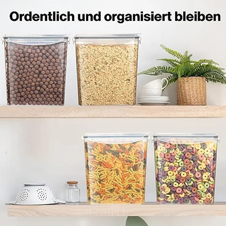 YASHE Vorratsbehälter YH-308-2PCS, 2 x 3,7 L, luftdicht mit transparentem PP, inklusive 16 Etiketten und Kreidemarker – Bild 7
