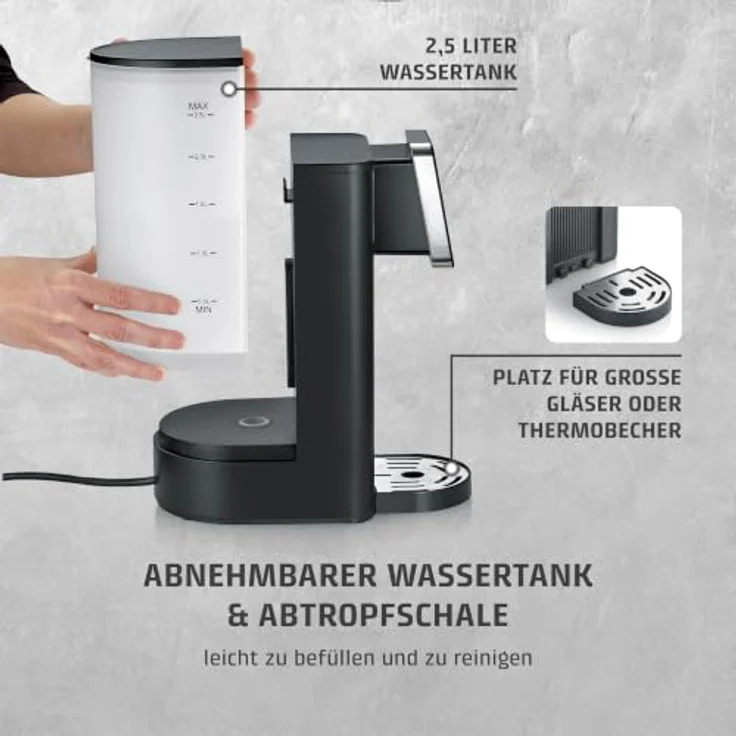 Caso Wasserkocher 1896 HW 616 Turbo, 2600 Watt, 7 Temperatureinstellungen, 2,5 Liter Wassertank, Edelstahlheizelement – Bild 7