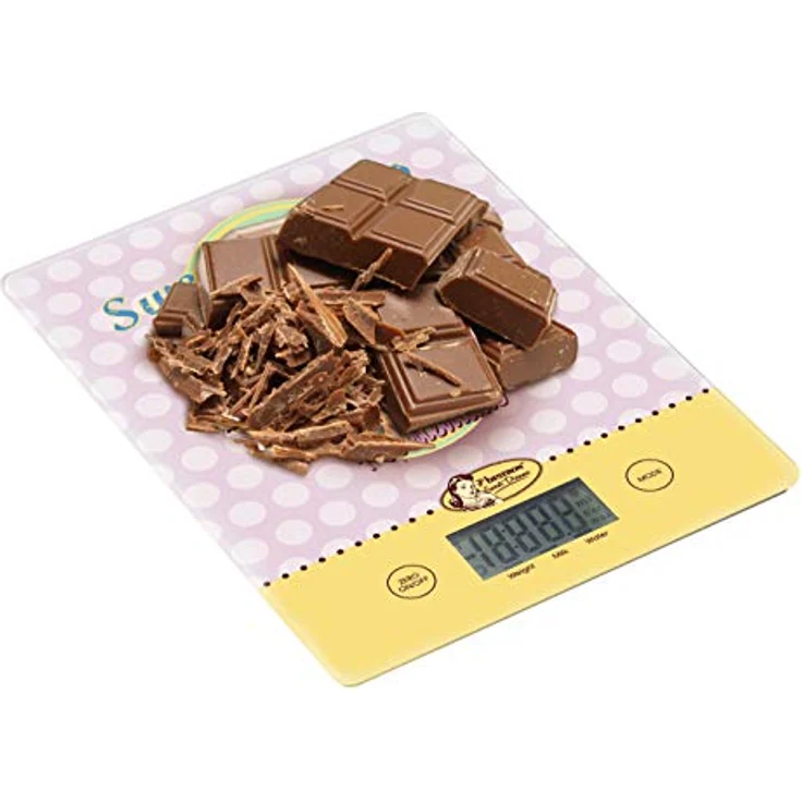 Bestron Digitale Küchenwaage mit LCD-Anzeige, Retro Design, Sweet Dreams, Tragkraft 5 kg, Präzision auf 1 g, Glas, Rosa – Bild 2