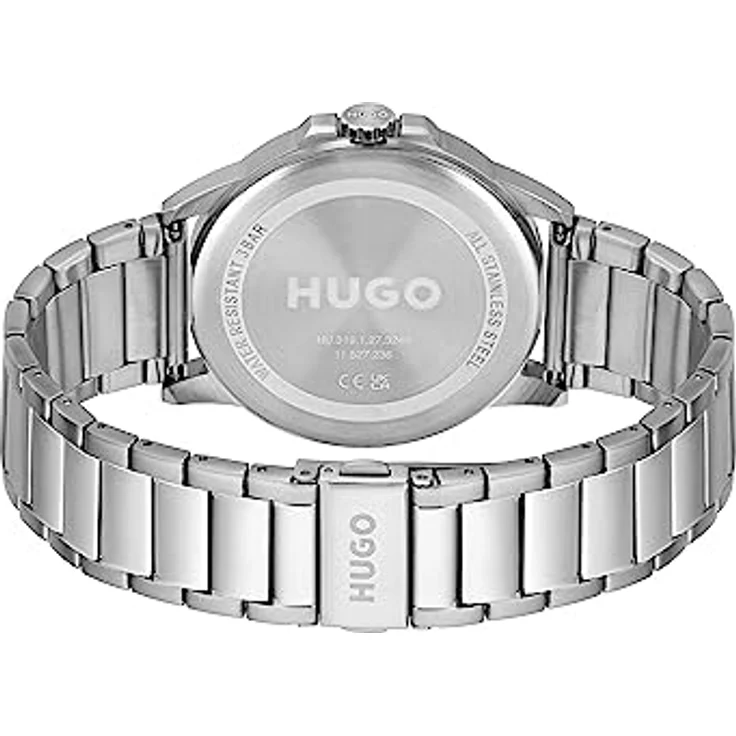 HUGO Analog Quarzuhr für Herren mit Silbernes Edelstahlarmband - 1530186 – Bild 3