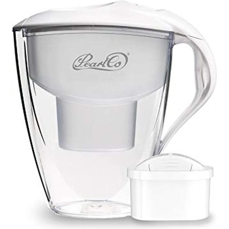 PearlCo Wasserfilter Astra (weiß) - mit 1 unimax Filterkartusche - passt zu Brita Maxtra