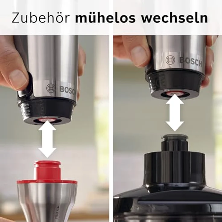 Bosch Hausgeräte Series 6 MSM6M830, Stabmixer mit 1200 Watt, Edelstahl-Gehäuse, Quattro-Blade System Pro, Silber – Bild 7