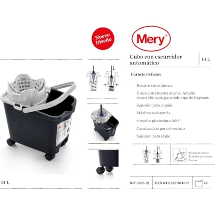 Mery 0422.23 Mikrofaser Wischmop, höchste Saugfähigkeit, mit deutschem Gewinde, lila – Bild 9